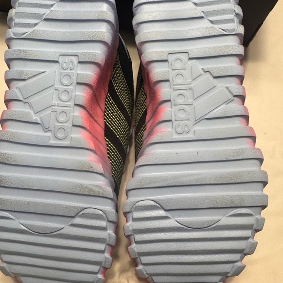 Adidas Kids Sneakers in Black, Pink, and Lime sz 4 - Picture 4 of 5